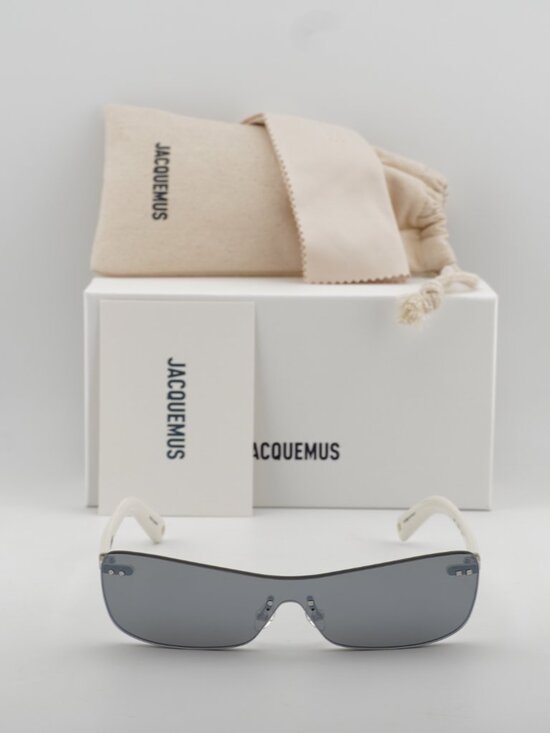 Jacquemus MIRADA JAC/69 C3 Shield Sunglasses - White\\Silver Mirror main image 11